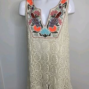 Anthropologie Cream Cotton Fabric